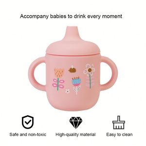 Ensemble cadeau de vaisselle pour bébé, tasse à boire réutilisable en silicone sans BPA, personnalisable en usine, pour tout-petits et enfants - Product Image 2