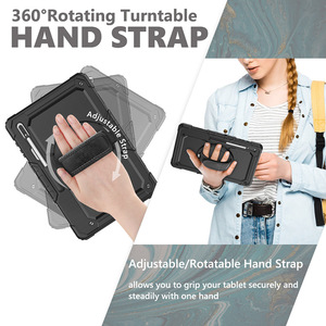 Custodia con tracolla e protezione per lo schermo per Samsung Galaxy <span class=keywords><strong>Tab</strong></span> <span class=keywords><strong>S8</strong></span> <span class=keywords><strong>Ultra</strong></span> X900, custodia in silicone resistente agli urti. - Product Image 5