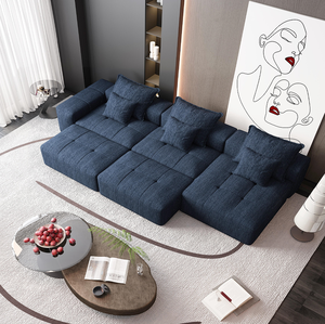 Modern Oversized Modular Sectional <b>Sofa</b> Sparkling Chenille Fabric Sponge Soft Cushion DIY Combination Tufted Apartment Hotel Use - Product Image 4