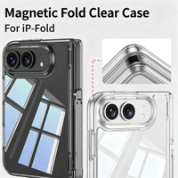 Étui de téléphone pliable transparent magnétique pour iPhone Duo avec béquille antichoc