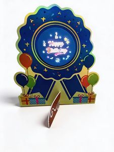 Décoration de table lumineuse LED scintillante Joyeux Anniversaire, centre de table en papier 3D, enseigne lumineuse pour table de desserts - Product Image 5