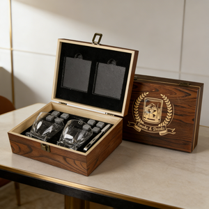 男性用ウイスキーギフトセットクリスタルウイスキーガラスとウイスキーストーンノベルティプロモーションギフトセット在庫あり - Product Image 5