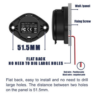 Soket Outlet pengisi daya Port Usb ganda, soket Outlet pengisi daya Port Usb ganda reversibel datar IP67 2 Port Usb a C QC 3.0 36W PD 3.0 30W 12V 24V - Product Image 4