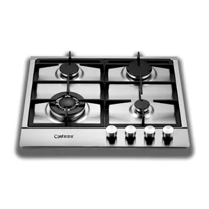 Preço de fábrica fogão fogão fogão a gás cooktops cozinha aço inoxidável construído em 4 queimadores fogão a gás fogão fogão a gás cooktops