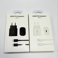 Cargador y Cable de Carga Súper Rápida Tipo-C PD 3.0 de 25W para EE. UU./UE/Reino Unido, Compatible con Teléfonos Móviles y Relojes Inteligentes S26/S25/S24/S23/S22