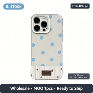 Custodia Trasparente in TPU con Motivo a Pois Blu e Righe Rosse e Bianche, <span class=keywords><strong>Cover</strong></span> Antiurto per <span class=keywords><strong>iPhone</strong></span> 17 16 15 14 13 <span class=keywords><strong>Pro</strong></span> Max - Product Image 1