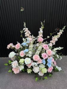 Decoración Floral de Boda de Primavera a la Moda, Flores Artificiales Personalizadas de Rosas Rosadas para el Pasillo de Boda, Adecuadas para el Camino de Boda - Product Image 6