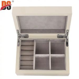 DS Jewelry Organizer <b>Box</b> Rectangle Plain Lid Closure Velvet Interior Simple Style for Storage - Product Image 4