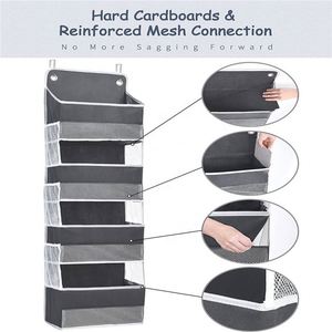 Foldable Closet Cabinet Hanging Organizers with 4 Large Pockets 6 Mesh Side Pockets with Clear Window for Bedroom Nursery - Product Image 3