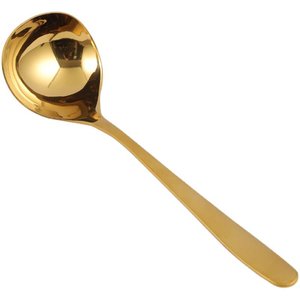 Louche en acier inoxydable doré 304, grande taille, manche long, qualité supérieure, pour usage domestique et professionnel, idéale pour les nouilles et la consommation. - Product Image 4