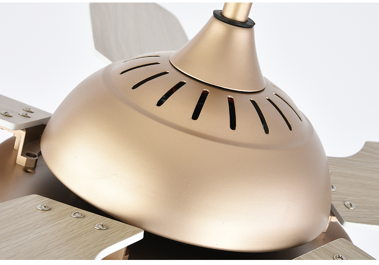 Breeze.Lux 52 inch luxury gold ceiling fan mute M D F leaf blades remote control 220 v ceiling fan light