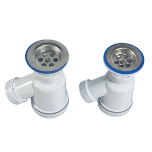 Piège de vidange de bassin en PP pour salle de bain et cuisine avec bol en acier inoxydable Raccord de <span class=keywords><strong>plomberie</strong></span> en plastique Déchets de sol <span class=keywords><strong>Accessoires</strong></span> de salle de bain - Product Image 1