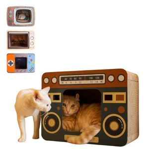 Maison ondulée de <span class=keywords><strong>chat</strong></span> de <span class=keywords><strong>carton</strong></span> de boîte de griffoir de <span class=keywords><strong>chat</strong></span> de nouvelle conception <span class=keywords><strong>pour</strong></span> les chats d'intérieur - Product Image 1