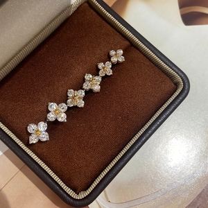 Aazuo Real Lab Grown Diamonds Jewelry E VS1 18K Solid Yellow Gold Mini Flower Stud Earring Gift For Women&<b>Kids</b> Everyday Wear - Product Image 6