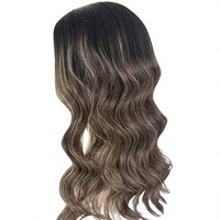 Perruque en cheveux humains brun caramel sel et poivre, multi-densité, sans colle, bonnet ajustable, perruque Lace Front nouée à la main pour femmes, pour la repousse des cheveux