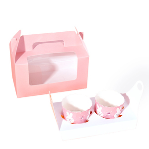 dessert pastry bakingbakery box Portable Muffin cupcake boxes transparent window cake box
