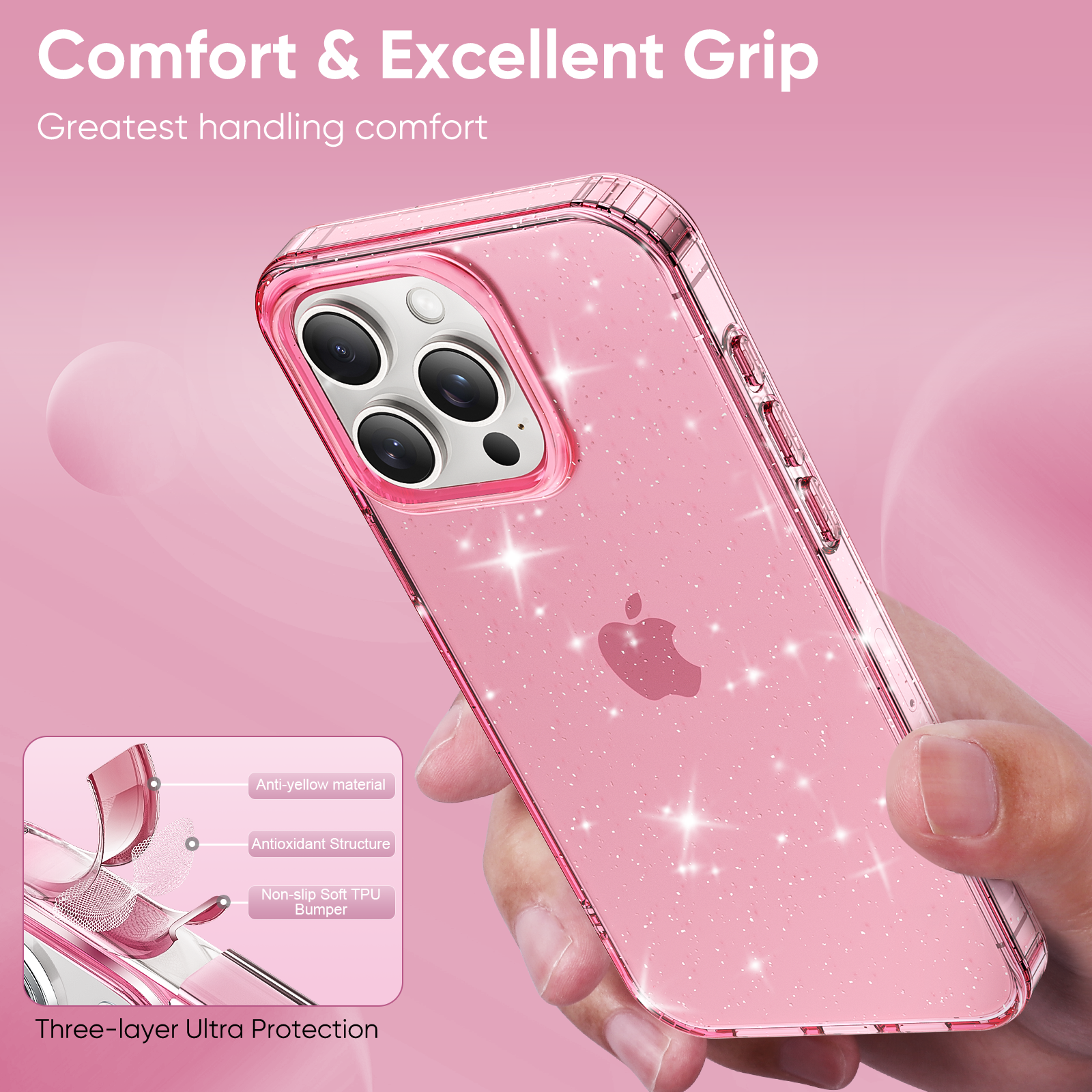 Coque Transparente à LED Avec Nœud Pailleté Pour IPhone 15 Pro – Effet Lumineux Et Protection Souple