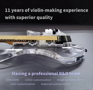 مصنع تصنيع المعدات الأصلية/ODM عالية الجودة الجسم الاكريليك 6 خيوط الغيتار الكهربائي بدون رأس-المحمولة ومريحة نموذج المبتدئين ودية - Product Image 2