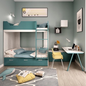 Dormitory Furniture Wholesale Teenagers Single Double Loft Dormitory Bed with <b>Desk</b> - Product Image 3
