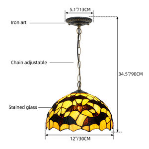 <span class=keywords><strong>Lampe</strong></span> suspendue Tiffany noire en forme de chauve-souris, <span class=keywords><strong>lampe</strong></span> en verre teinté pour salon, chambre à coucher, bureau, éclairage rustique, décoration unique, lustre vintage - Product Image 6