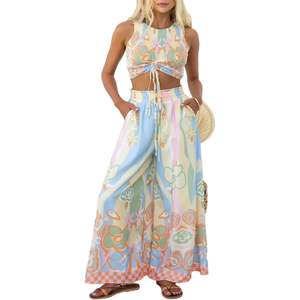 ชุดเซ็ตสองชิ้น เสื้อครอปแขนกุด กางเกงคาปรี สำหรับผู้หญิง รุ่นคัสตอม 2026 เหมาะสำหรับฤดูร้อน สวมใส่สบาย ระบายอากาศได้ดี ผลิตจากผ้าเครป - Product Image 5