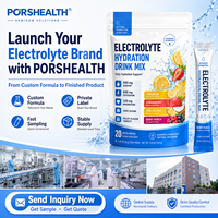 Fabricant de poudre d'électrolytes, étiquette privée OEM, supplément d'hydratation, vitamines, 90 g, durée de conservation de 24 mois, formule et saveur personnalisées