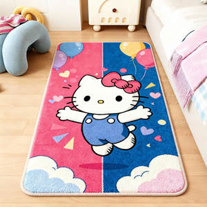 Tapis rectangulaire antidérapant en fausse fourrure de cachemire pour enfants, motif dessin animé Hello Kitty, pour chambre à coucher, par Wan Xinlong - Product Image 4