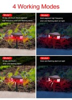Répulsif Solaire pour Animaux avec Détecteur de Mouvement, Ultrasons, Lampe Torche, 3 Haut-parleurs 129 dB pour Ferme et Jardin