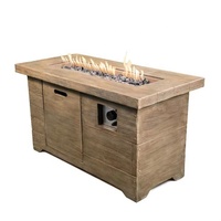 Table de foyer au propane carrée de 42 pouces en MgO avec compartiment de rangement pour bouteille de gaz, 50000 BTU, sans fumée, pour extérieur, jardin, décoration