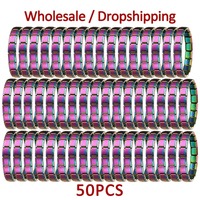 Lot de 50 bracelets de montre DIY en acier inoxydable, style italien, modulables, basiques, décontractés et polyvalents, vente en gros
