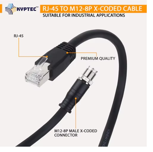 Cable de cámara industrial RJ-45 a M12-8P con codificación X para una conectividad Ethernet confiable en visión artificial, robótica y automatización - Product Image 5