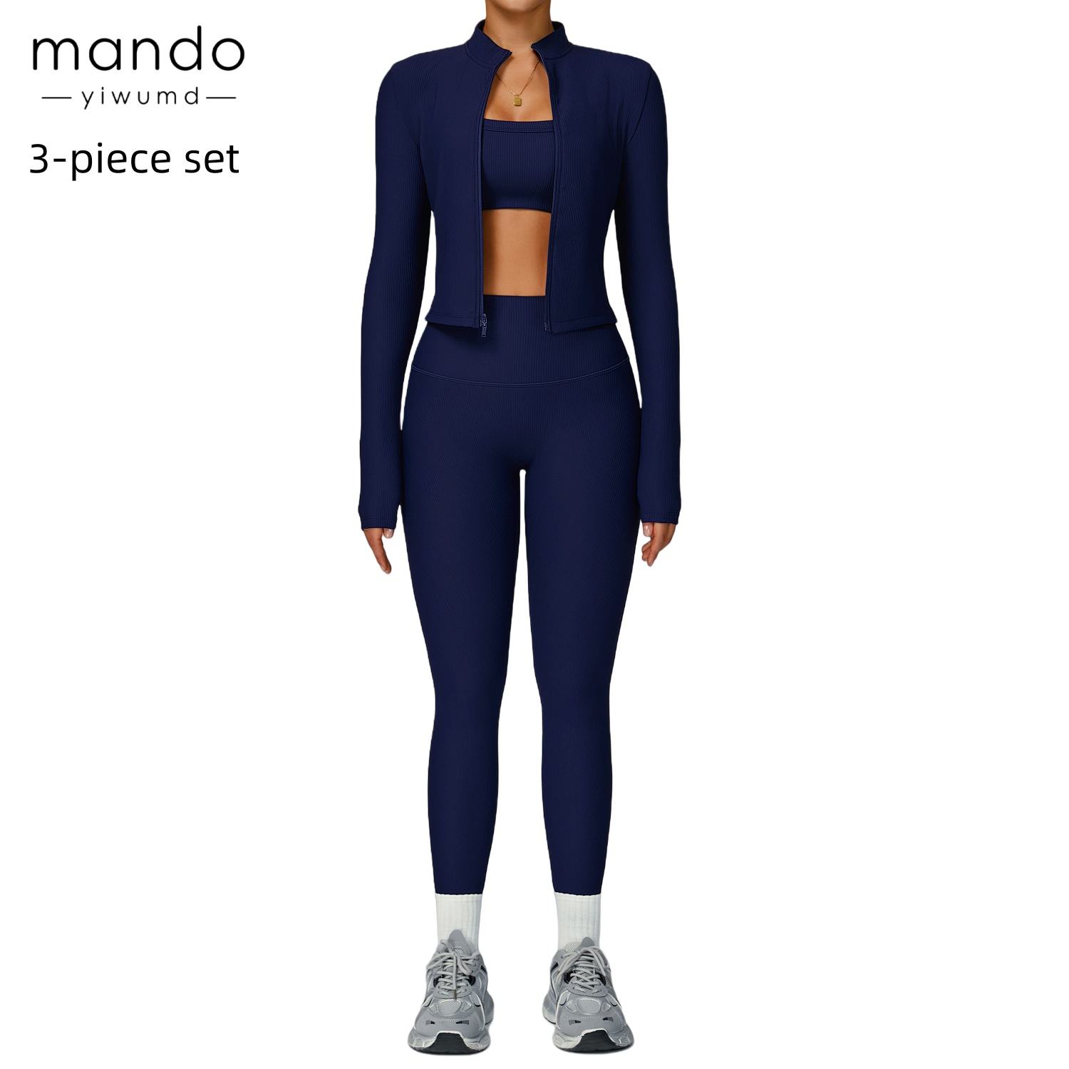 Reggiseno + pantaloni + giacca blu navy