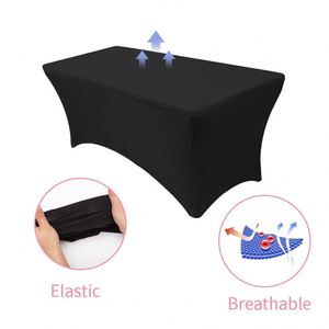 Mantel de mesa ajustable de poliéster y spandex con logo impreso por sublimación personalizado para ferias comerciales AI-MICH - Product Image 3