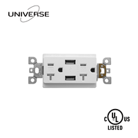   Gelistete 20A 125V TR US-Standard Steckdose mit Gleichzeitiger Aufladung, 2 Typ-A Elektrische USB-Wandsteckdose mit USB-Anschluss