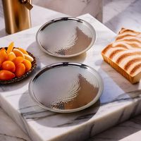 LEATHERVINES Handgemaakte Zilveren Gehamerde RVS Serveerschaal Set Decoratieve Schaalset 2 (16 & 12 inch) voor Hotels