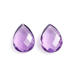 Pierre précieuse synthétique (créée en laboratoire) de haute qualité, forme poire facettée 12x16mm, améthyste violette, quartz, fabrication de bijoux, pierre précieuse en vrac - Product Image 1