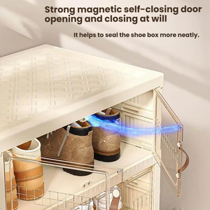 <span class=keywords><strong>Zapatero</strong></span> Portátil Plegable de 4 Niveles, de Perfil <span class=keywords><strong>Bajo</strong></span>, de Plástico, para Entrada, Pasillo, Apartamento o Dormitorio - Product Image 4