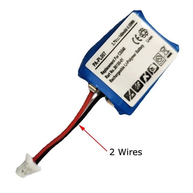 3.7V 140mAh Replacement Li-Po Battery for Plantronics CS540 CS50 CS60 Wireless Headset 84479-01 86180-01 Li-ion Battery