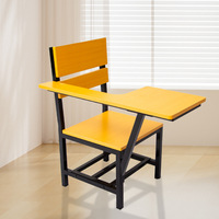 Bureau et chaise de classe en acier et bois robustes avec chaise d'élève personnalisée avec tablette d'écriture Chaise d'élève