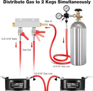 2 vie fusto Co2 Splitter 5/16 Barb raccordo Co2 <span class=keywords><strong>distributore</strong></span> <span class=keywords><strong>Gas</strong></span> birra barilotto <span class=keywords><strong>distributore</strong></span> aria <span class=keywords><strong>Gas</strong></span> collettore con valvole di ritegno integrate - Product Image 3