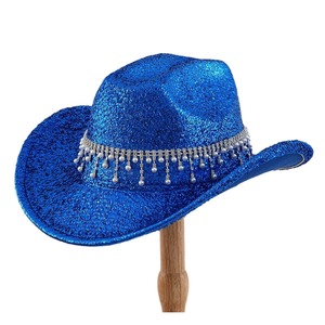 Sombrero de copa plateado de poliéster con ribete de perlas, sombrero de fiesta resistente al viento y al sol, M56-58cm - Product Image 5
