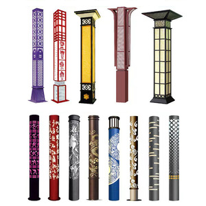 Lampadaires LED d'extérieur pour jardin, corps métallique, IP66, 2700K blanc chaud, AC 220V, détecteur de mouvement, motifs décoratifs, garantie 10 ans - Product Image 4