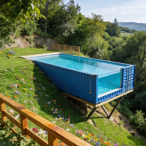 Piscina de Fibra de Vidrio, Kit de Piscina Grande de Fibra de Vidrio con Diseño con Protección UV para Diversión y Relajación al Aire Libre - Product Image 1