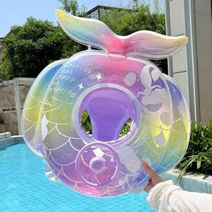 Flotador Inflable para Piscina con Asiento Infantil y Volante, Diseño de Sirena Colorida para Niños - Product Image 1