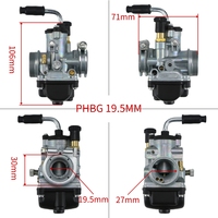 Carburateur de Remplacement Dellorto PHBG 17.5 19.5 21mm Racing 50 90cc pour Moteur 2 ou 4 Temps Scooter Cyclomoteur Moto à Starter Manuel