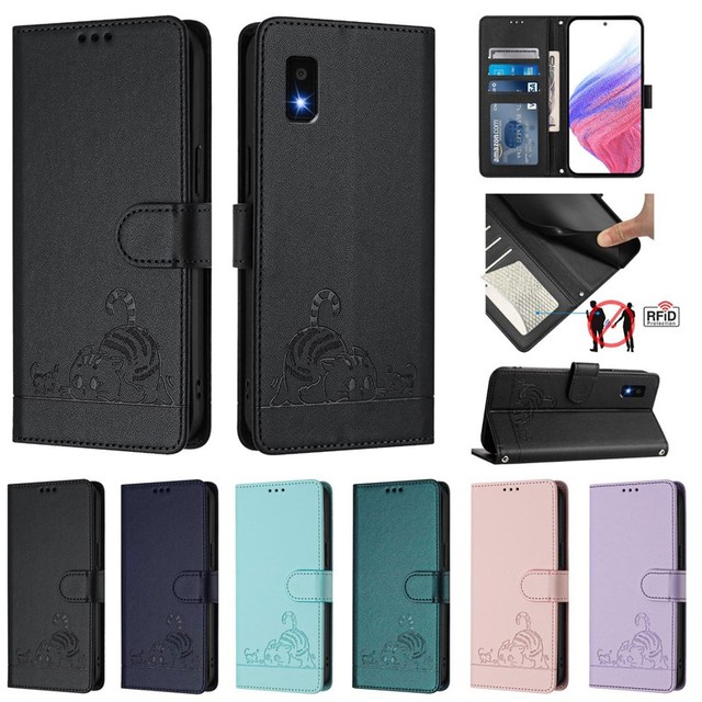 Wholesale Cat Pattern Anti Stolen Flip PU Leather Phone case with Lanyard for Sharp Aquos Wish SHG06 Shockproof Phone Case