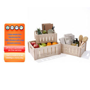 Caisses en bois rustiques décoratives avec poignées, grandes et petites, style ferme, pour décorations de mariage, d'anniversaire et de maison - Product Image 1