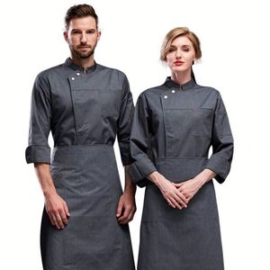 Chaqueta de Chef Blanca con Línea Naranja, Uniforme Moderno para Personal de Restaurante y Hotel, Cocina Ecológica, Chaqueta de Chef - Product Image 1