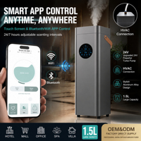 Difusor de Aroma Comercial, Bomba Turbo de 24V, Conexión HVAC, Capacidad de 1500ml, Control Táctil con WiFi y Bluetooth, Aleación de Aluminio