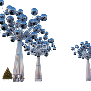 Vincentaa - Escultura Moderna de Acero Inoxidable para Exteriores, Escultura Artística de Bola de Árbol para Parques, Proveedor de Esculturas Personalizadas - Product Image 5